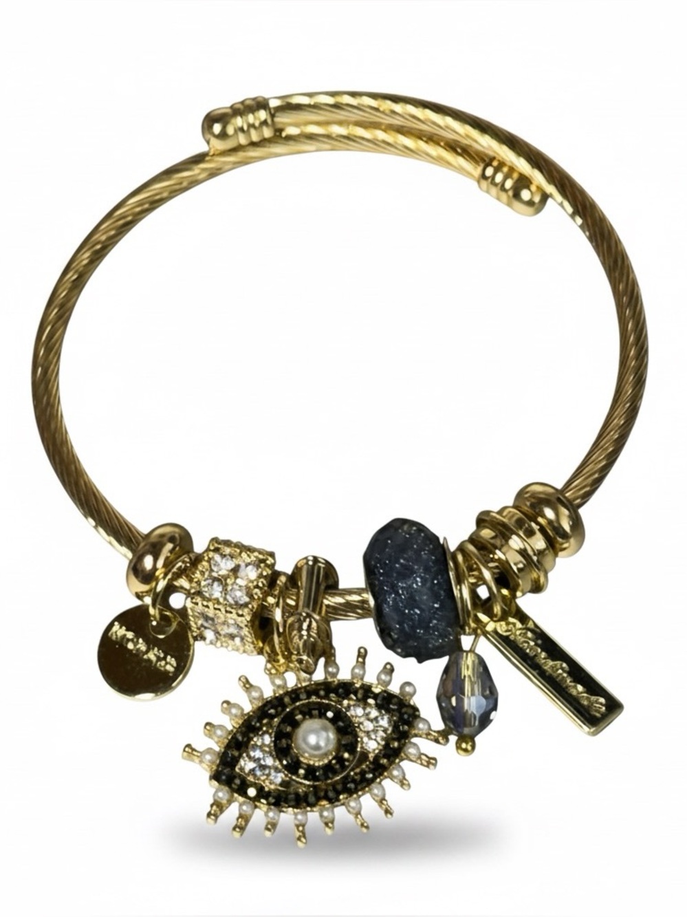 Gold-Tone‎ Evil Eye Charm Cable Bracelet